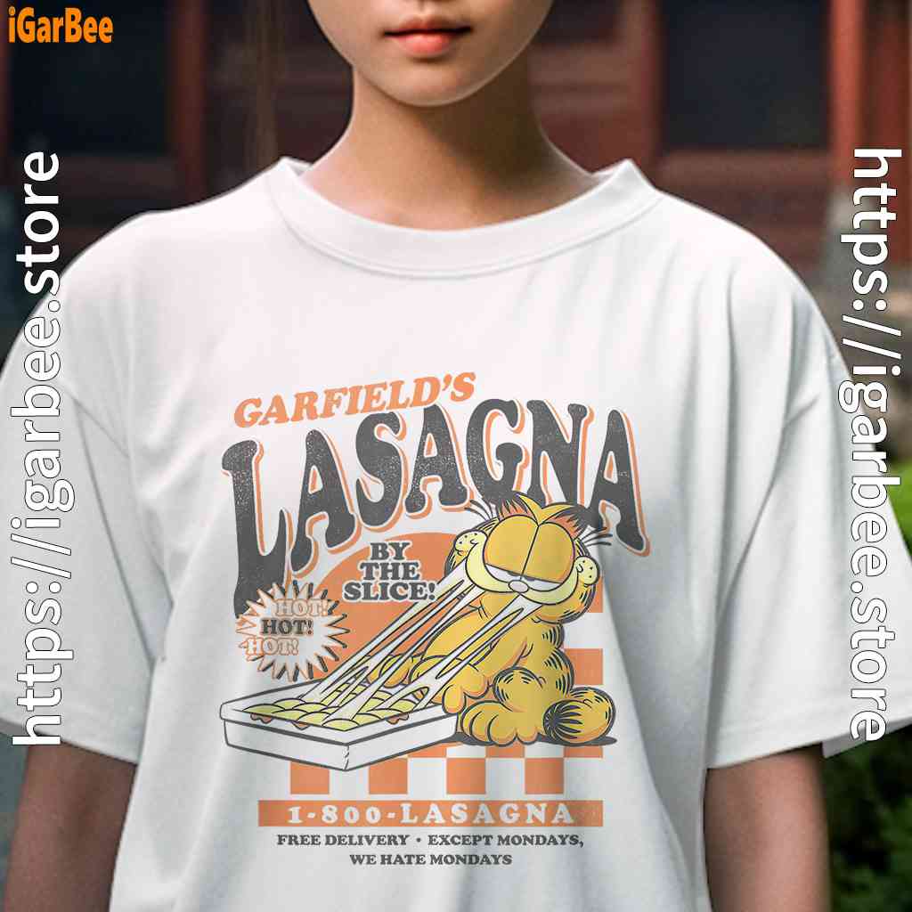garfield vintage the slice garfields lasagna kids girl white tee female garfield vintage the slice garfields lasagna kids girl white tee female