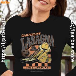 garfield vintage the slice garfields lasagna long sleeve black for women