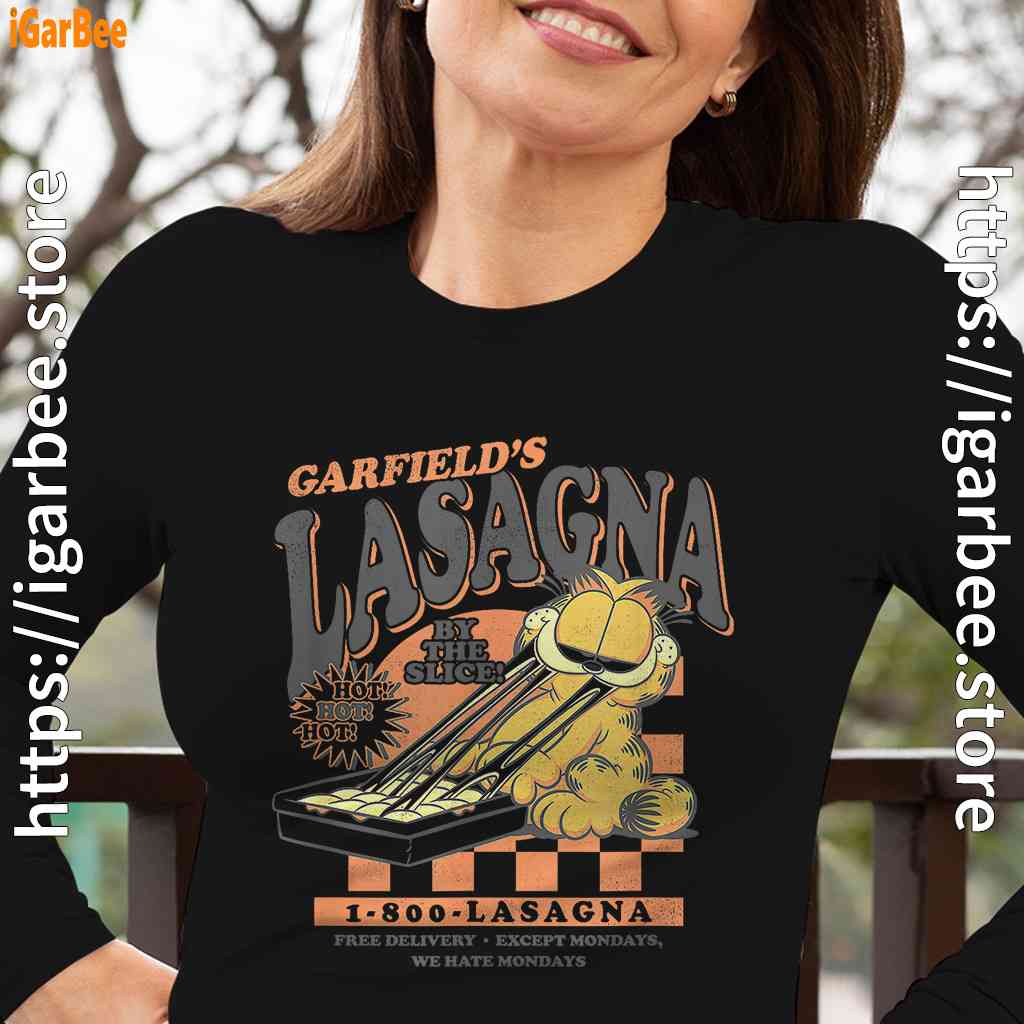 garfield vintage the slice garfields lasagna long sleeve black for women garfield vintage the slice garfields lasagna long sleeve black for women