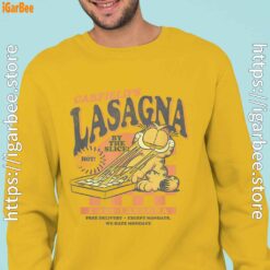 garfield vintage the slice garfields lasagna man with yellow sweatshirt