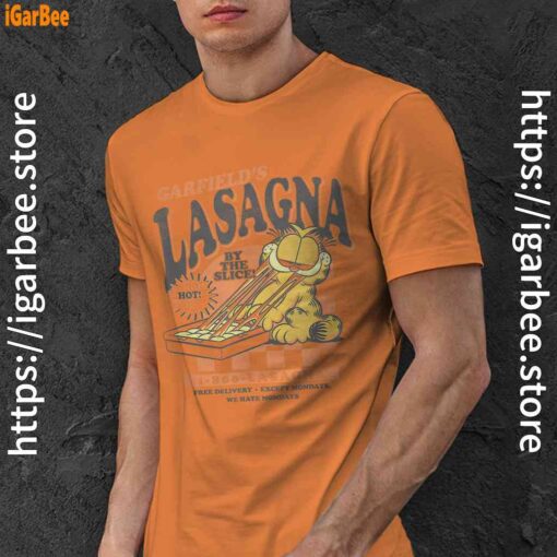 garfield vintage the slice garfields lasagna orange men shirt