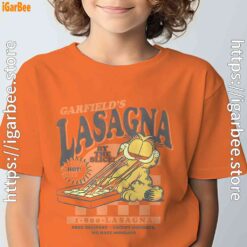 garfield vintage the slice garfields lasagna orange tee kids boy