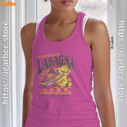 garfield vintage the slice garfields lasagna pink tank top women