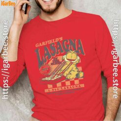 garfield vintage the slice garfields lasagna red long sleeve for man