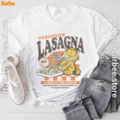 garfield vintage the slice garfields lasagna white tee shirt