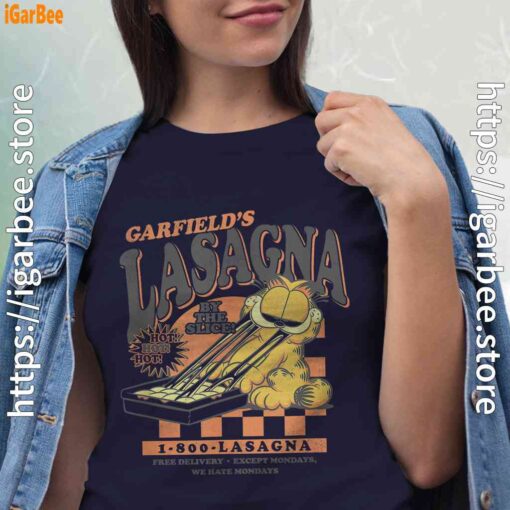 garfield vintage the slice garfields lasagna women navy shirts