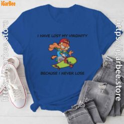 garfield virginity blue tee shirt