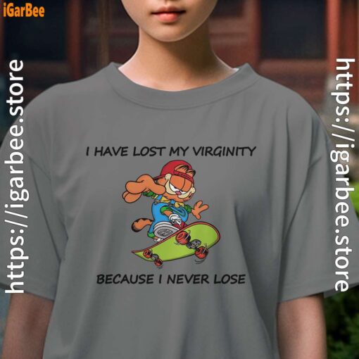 garfield virginity kids girl gray tee