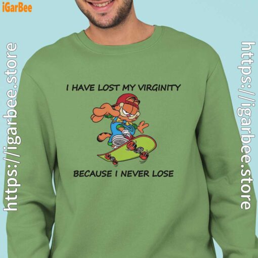 garfield virginity men green sweatshirts