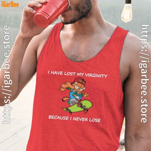 garfield virginity red tank tops for men