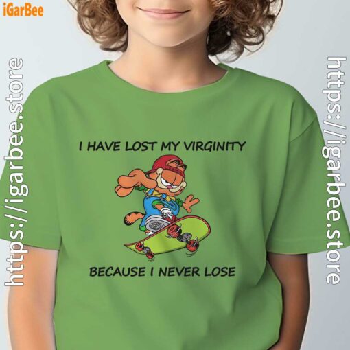 garfield virginity tee green for youth boy