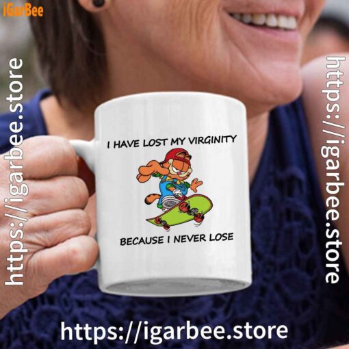 garfield virginity white coffee mug