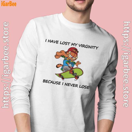 garfield virginity white long sleeve with man