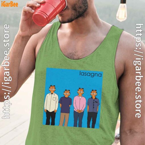 garfield weezer men green tank tops