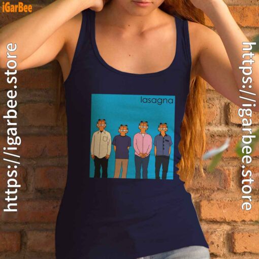 garfield weezer navy tank top with women