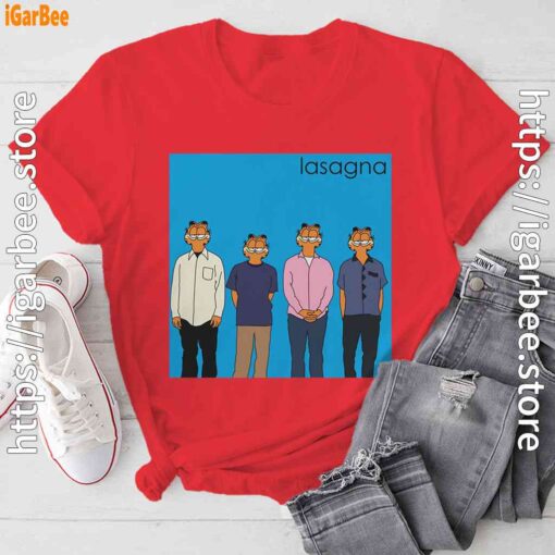 garfield weezer red tee shirt