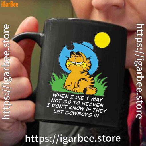 garfield when die black coffee mug