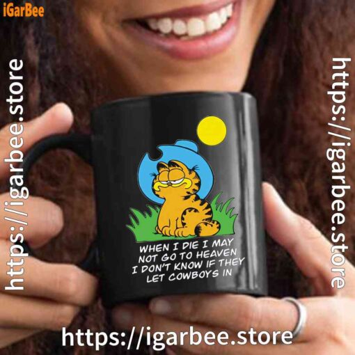 garfield when die black mug