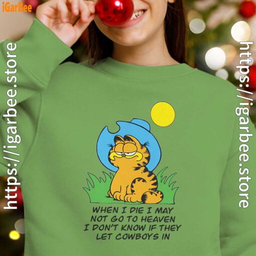 garfield when die green girl sweatshirt