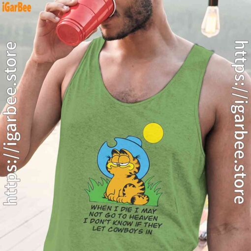 garfield when die men green tank tops