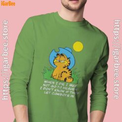 garfield when die men long sleeve green