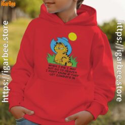 garfield when die red hoodie kids