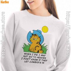 garfield when die white sweatshirt women