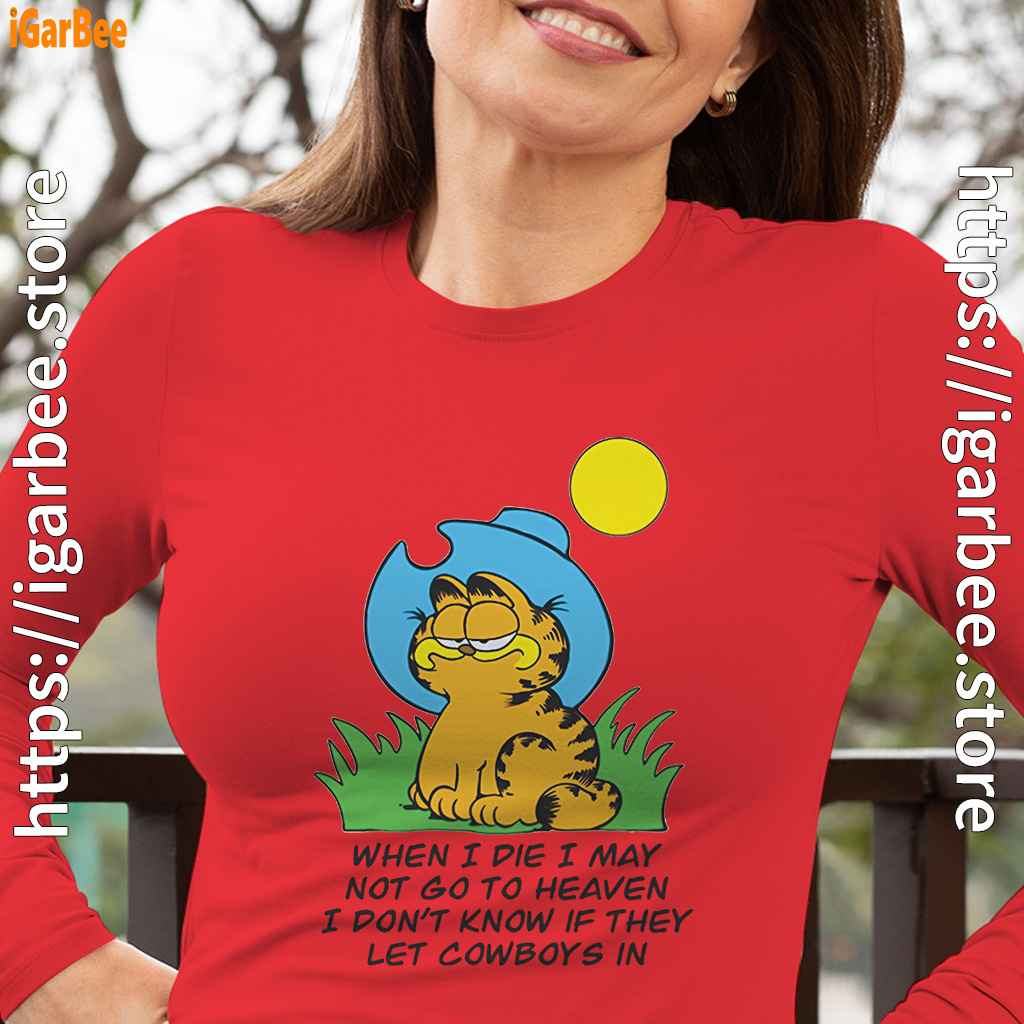 garfield when die women red long sleeve garfield when die women red long sleeve