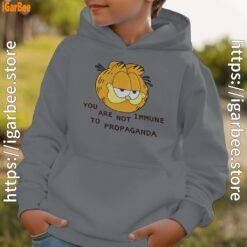 garfield you are not immune to propaganda gray hoodie kids