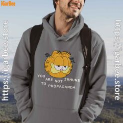 garfield you are not immune to propaganda gray men hoodie for male