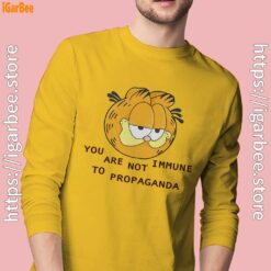 garfield you are not immune to propaganda men's yellow long sleeve