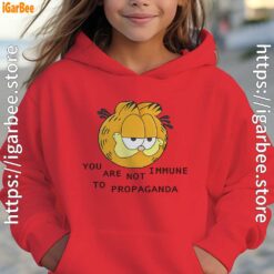 garfield you are not immune to propaganda red hoodie youth girl