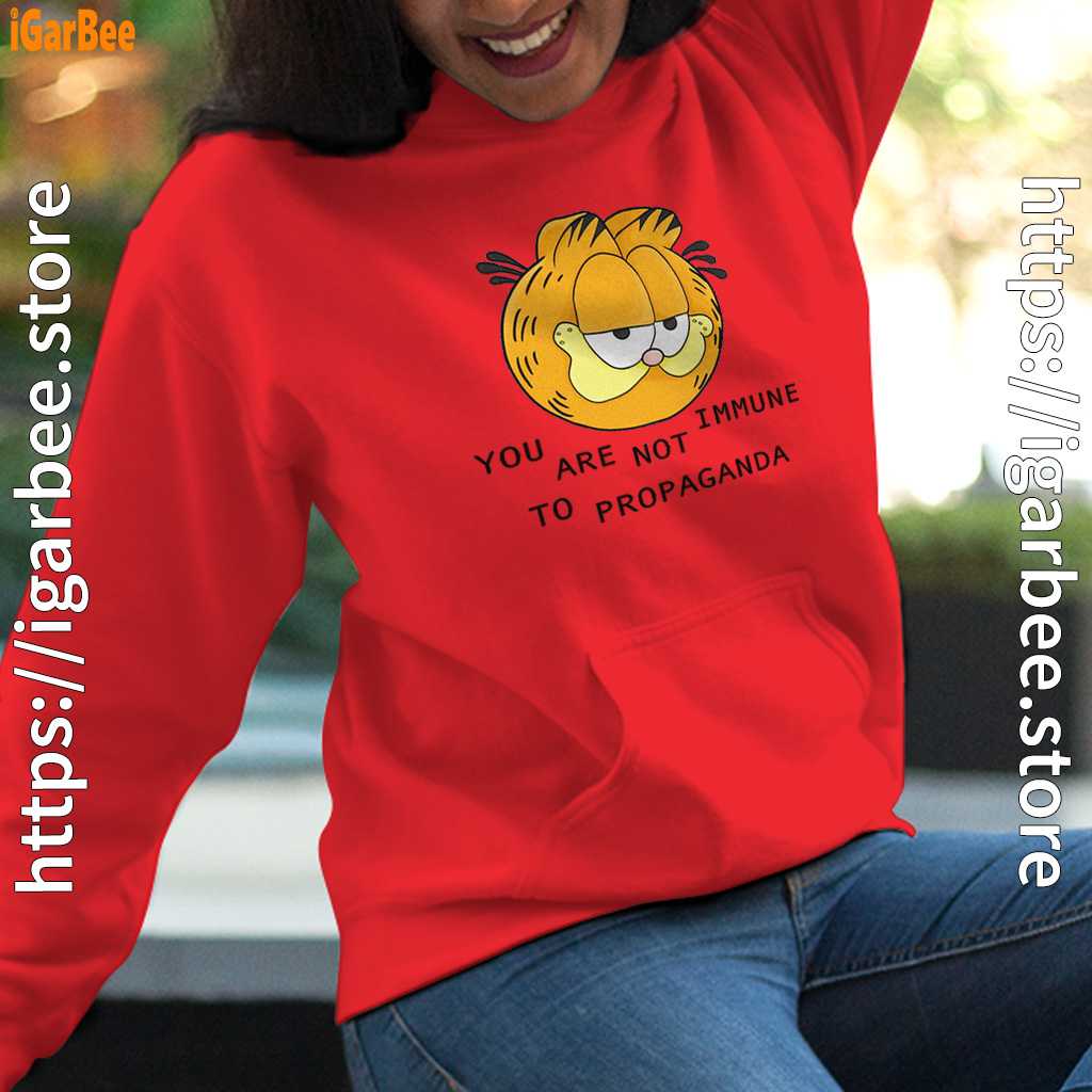 garfield you are not immune to propaganda women red hoodie female garfield you are not immune to propaganda women red hoodie female