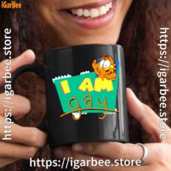gay garfield black mug