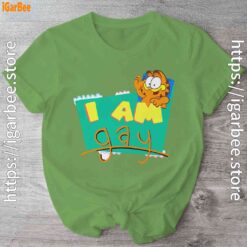 gay garfield green shirt
