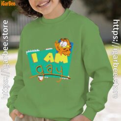 gay garfield green sweatshirt kids boy