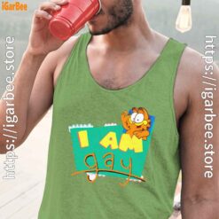 gay garfield men green tank tops