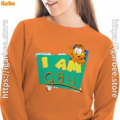 gay garfield orange sweatshirts for women