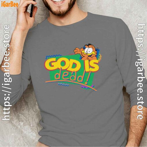 god is dead garfield gray long sleeve for men