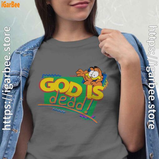 god is dead garfield gray shirt for women