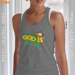 god is dead garfield gray tank top for women