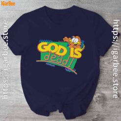 god is dead garfield navy shirt