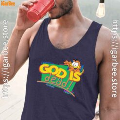god is dead garfield navy tank tops with men