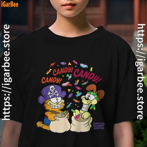 halloween garfield eat candy it’s lifestyle kids girl black t shirt