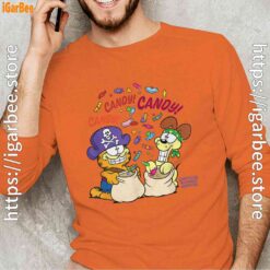 halloween garfield eat candy it’s lifestyle long sleeve orange men