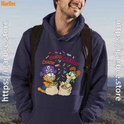 halloween garfield eat candy it’s lifestyle male navy men hoodie