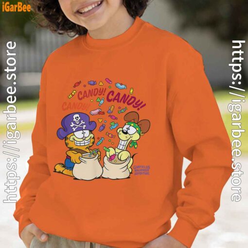 halloween garfield eat candy it’s lifestyle orange boy sweatshirts