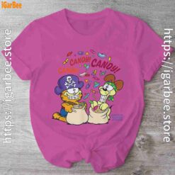 halloween garfield eat candy it’s lifestyle pink shirt