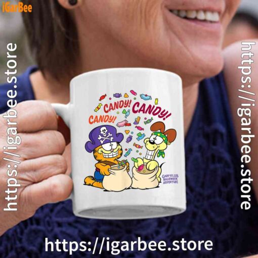 halloween garfield eat candy it’s lifestyle white coffee mug 11oz
