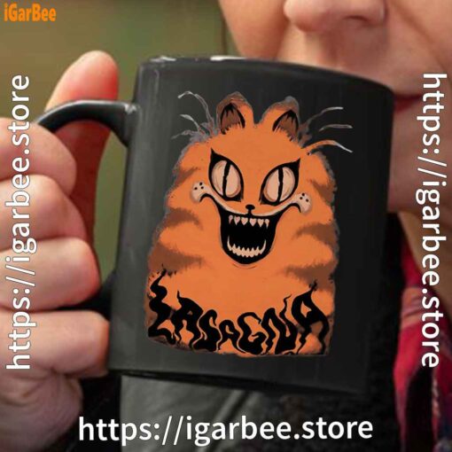 hausu garfield black coffee mug